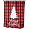 Farmlyn Creek 13-Piece Buffalo Plaid Merry Christmas Tree Shower Curtain Set with Hooks, 70 x 71 Inches Bathroom Decorations, Ideal Christmas Plaid Shower Curtain Gift for Friends & Family